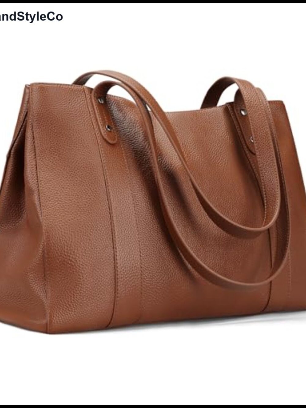 Genuine Leather Laptop Tote Bag for Women Work Purse Shoulder Handbag
